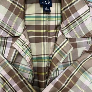 GAP Plaid Fall Raincoat Trench